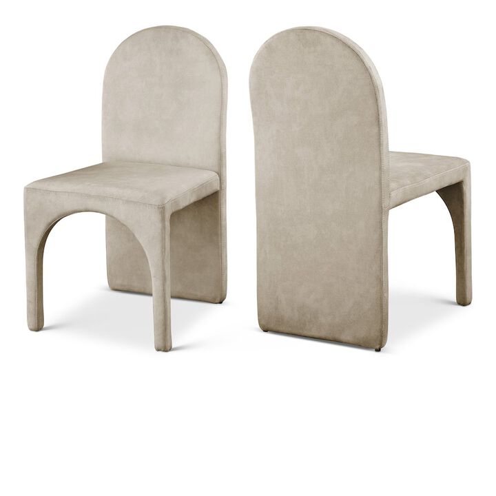 Meridian Furniture Summer Stone Velvet Dining Side Chair, Set of 2