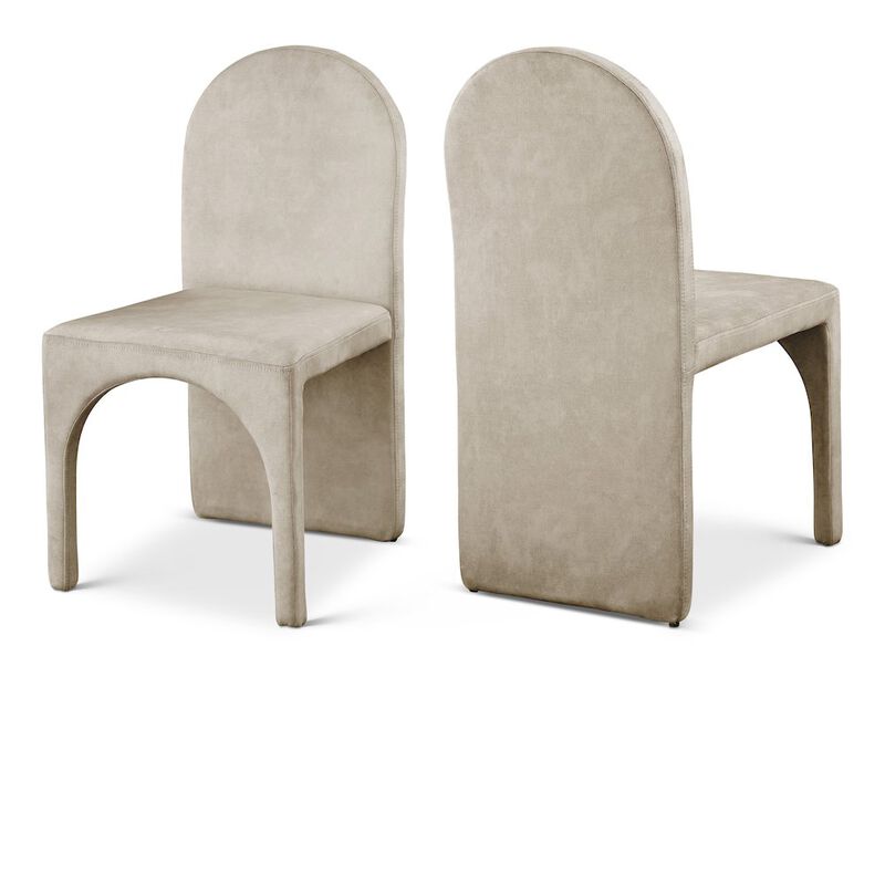 Meridian Furniture Summer Stone Velvet Dining Side Chair, Set of 2