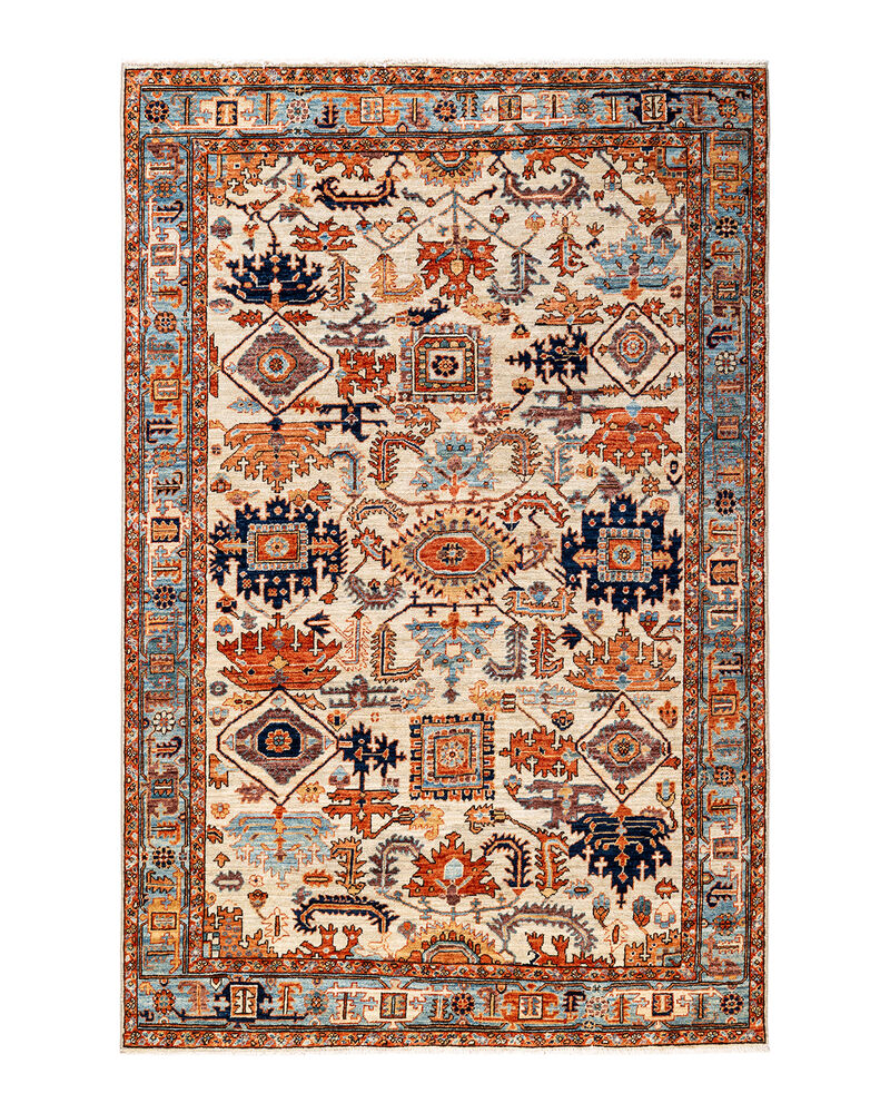 Serapi, One-of-a-Kind Hand-Knotted Area Rug  - Ivory, 4' 11" x 7' 7" image number 1