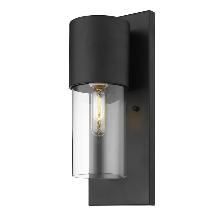 Hivvago Contemporary Matte Black and Glass Wall Light