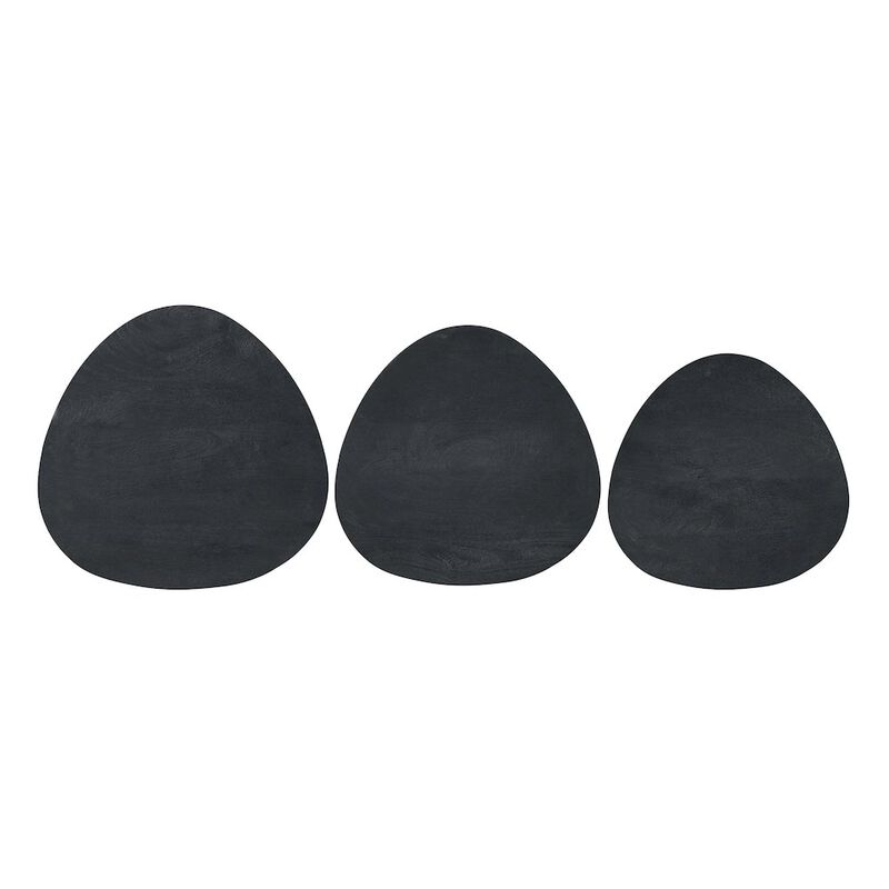 Jofran Reeves Abstract Contemporary Solid Acacia Wood Nesting End Tables (Set of 3)