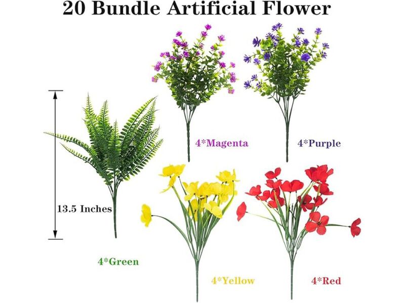 Artificial Hanging Flowers UV Resistant Outdoor Garden Porch Decor image number 2