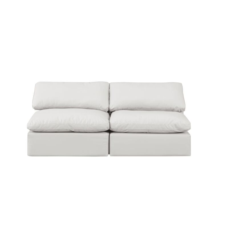 Meridian Furniture Indulge Cream Vegan Leather Modular Sofa