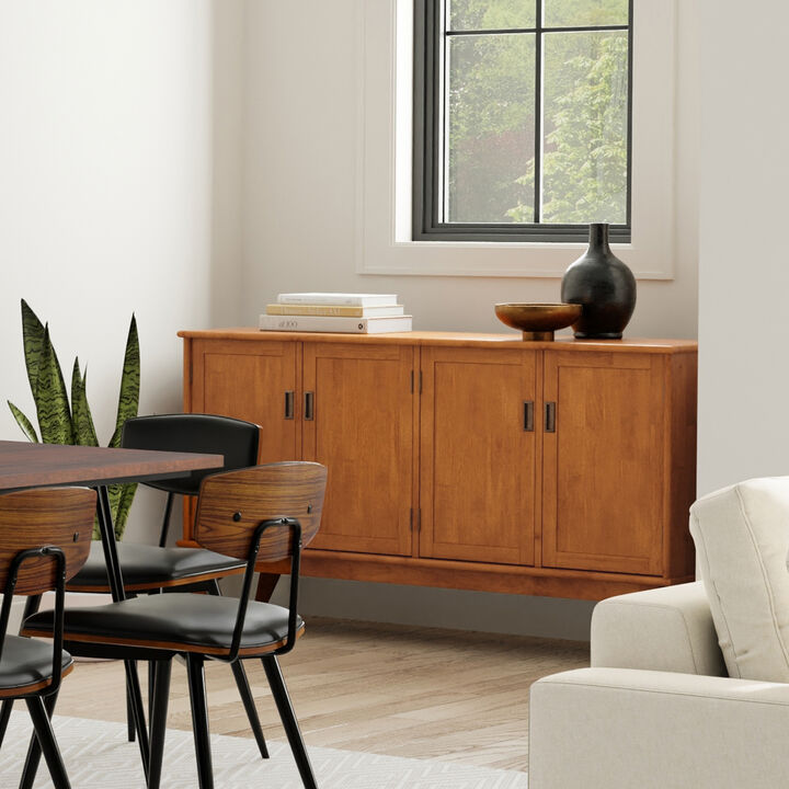 Muxzon Mid Century Solid Rubberwood Sideboard Buffet