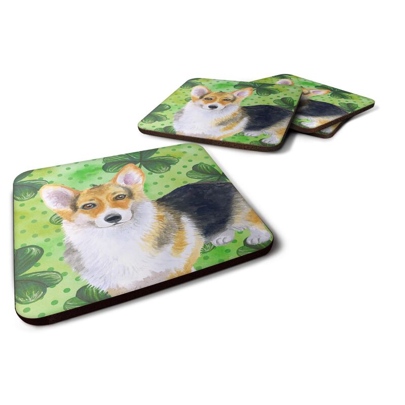 Caroline's Treasures Pembroke Corgi St Patrick's Decorative coasters, Multicolor