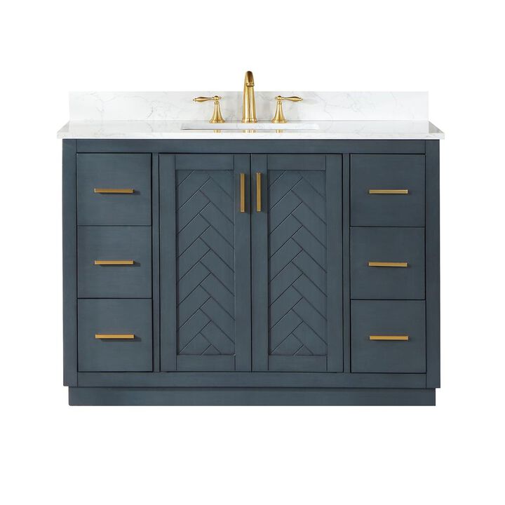Altair 48 Single Bathroom Vanity Set in Classic Blue without Mirror