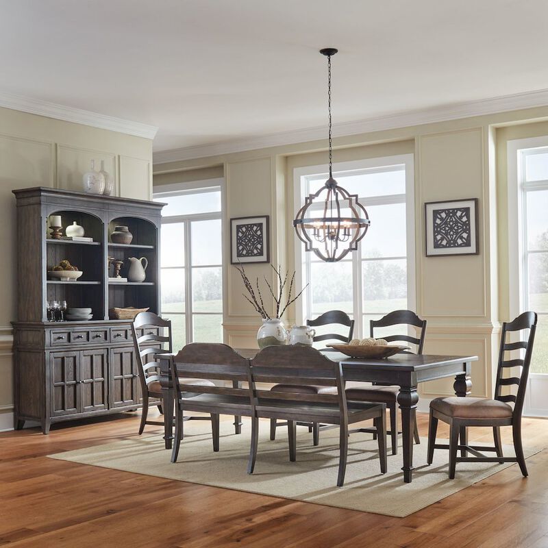 Liberty Furniture Paradise Valley 6 Piece Rectangular Table Set in Saddle Brown color image number 1