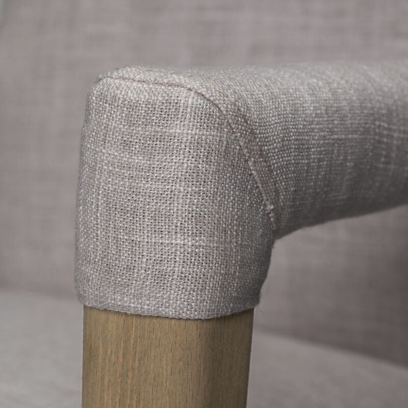 Louis Back Dining Arm Chair with Upholstered Fabric, Comfortable Dining Seating image number 5
