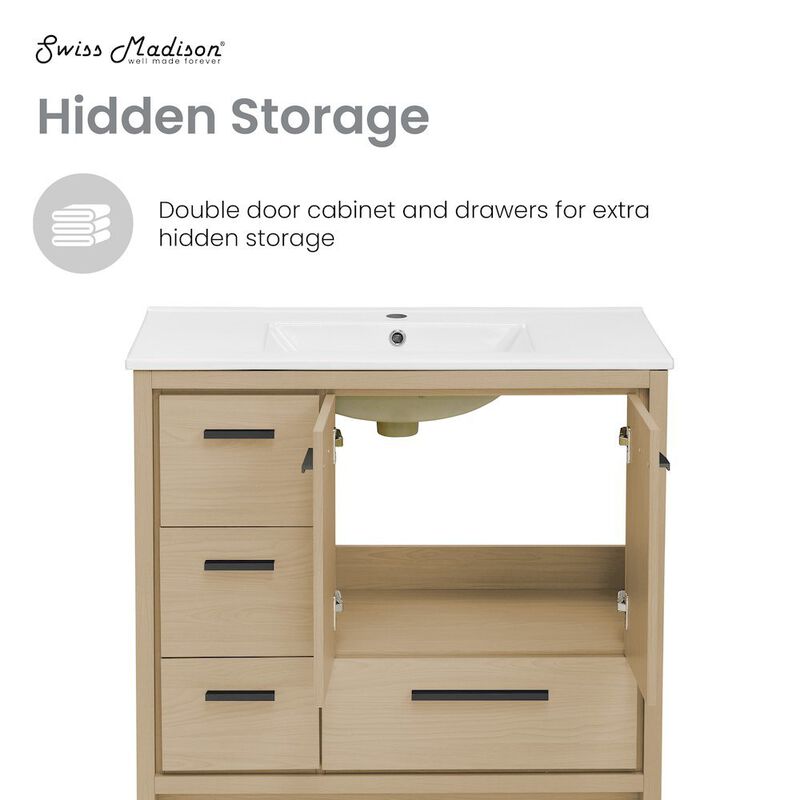 Virage 36" Freestanding Bathroom Vanity with Sink Top image number 4