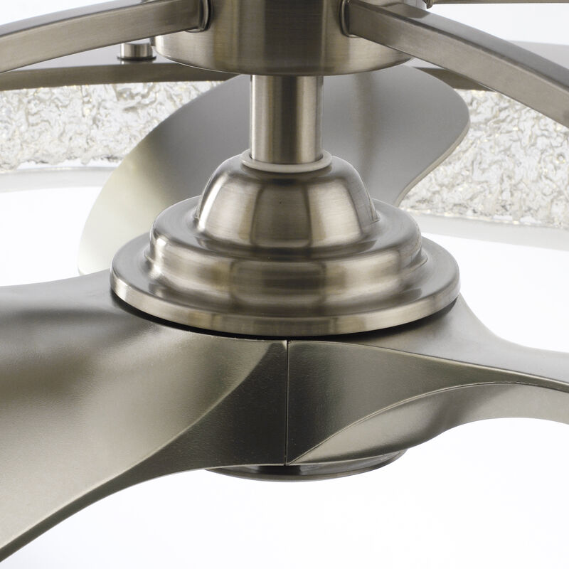 33 in. Sand Nickel Caged Ceiling Fan with Resin Light Shade and Remote