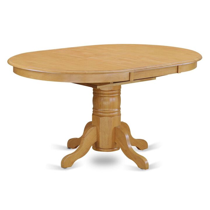 Pedestal Oval Table with 18" Butterfly leaf, Oak