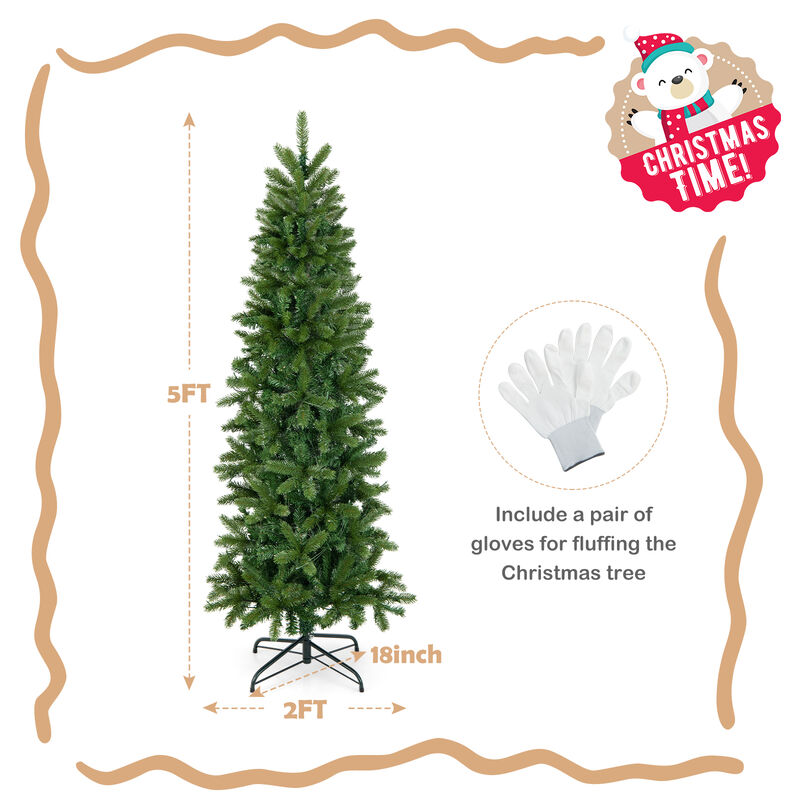 Pencil Christmas Tree with 180 Warm White and Multi-color LED Lights image number 4