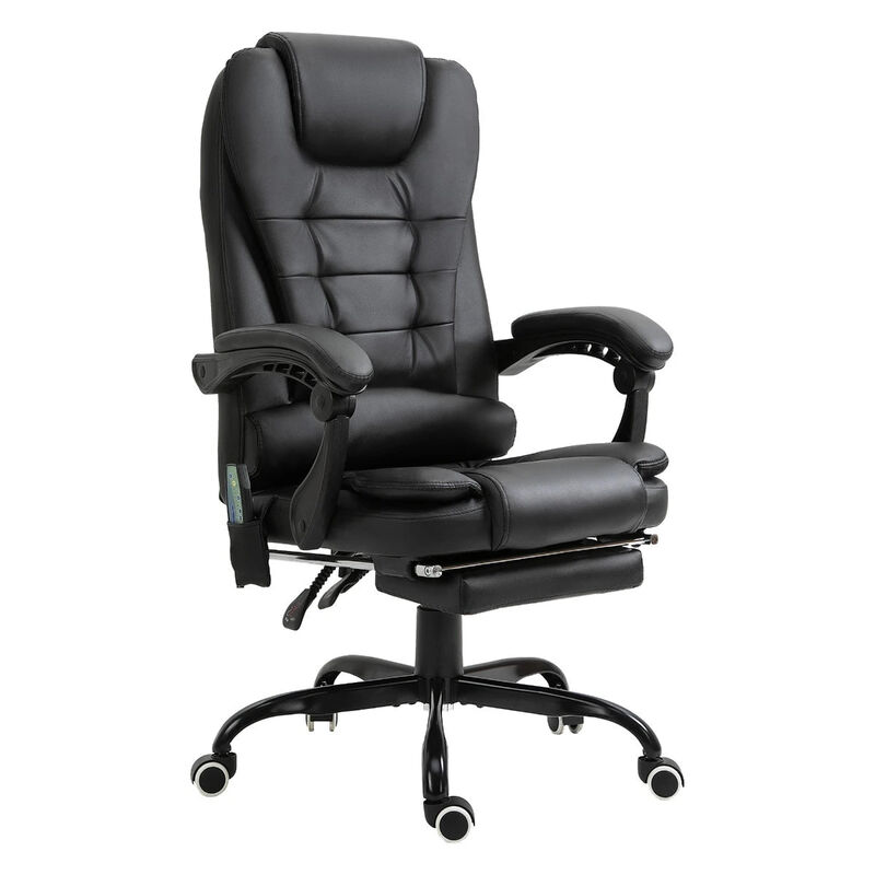 Black Executive Massager: 7-Point Vibrating High Back Office Chair