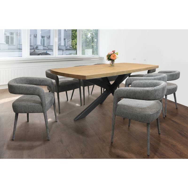 Logan 82 Dining Table with 4 sets of Galway Grey Side Chairs