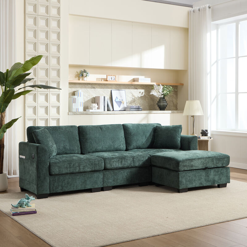 Bomzik Modern Storage Sectional Sofa with Dual USB image number 1