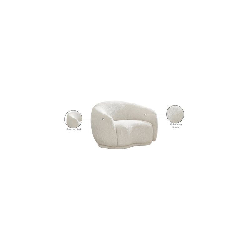 Meridian Furniture Hyde Cream Boucle Fabric Chair