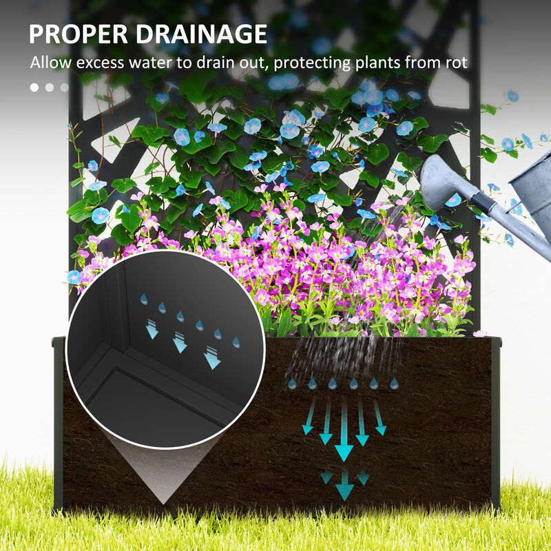 Hivvago Freestanding or Wall-Mount Metal Garden Planter image number 4