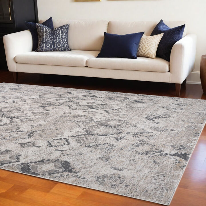 HomeRoots Abstract Distressed Area Rug
