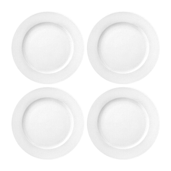 Porcelain Delta dia.8.75" Round White Porcelain Plate (Set of 4)