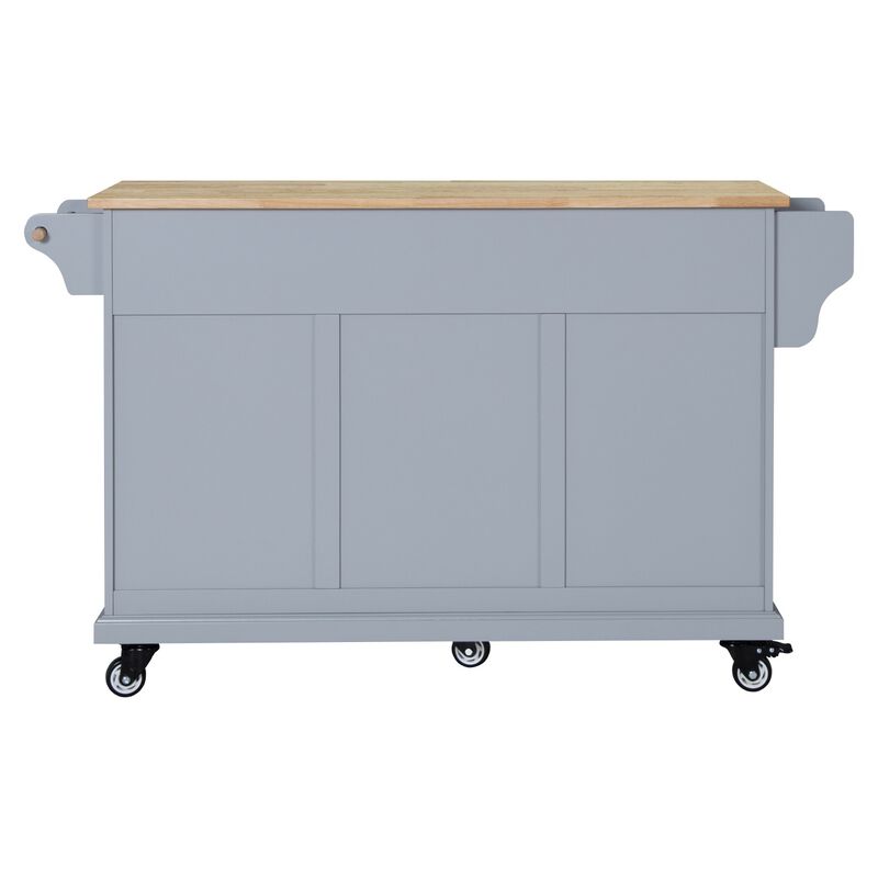 Streamdale Cambridge Natural Wood Top Kitchen Island with Storage image number 6