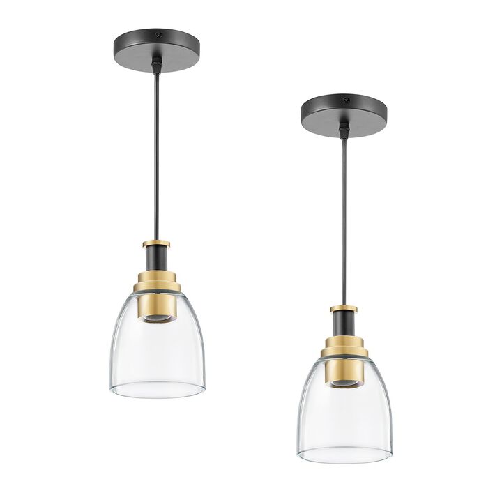 Set of 2 Pendant Light Adjustable Hanging Lights for Kitchen, Entryway, or Hallway