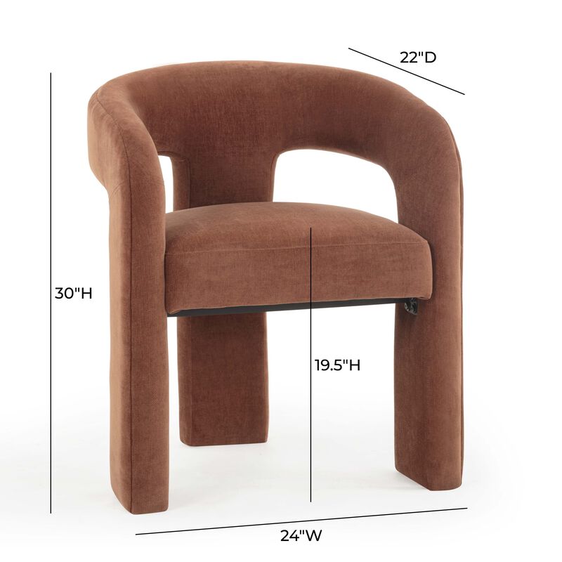 Malone Taupe Performance Chenille Dining Chair image number 6