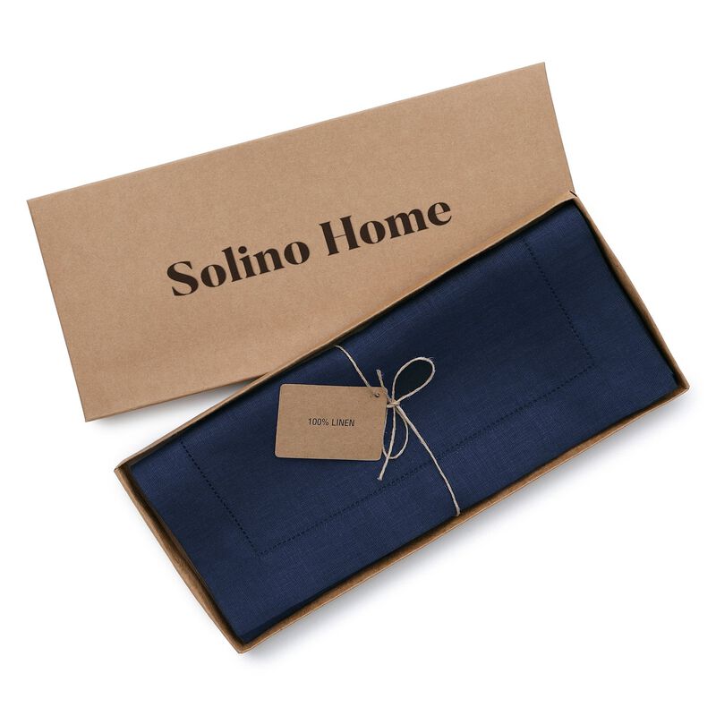 Christmas Linen Table Runner - Classic Hemstitch, Solino Home