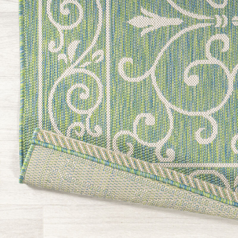 Charleston Vintage Filigree Textured Weave Indoor/Outdoor Area Rug