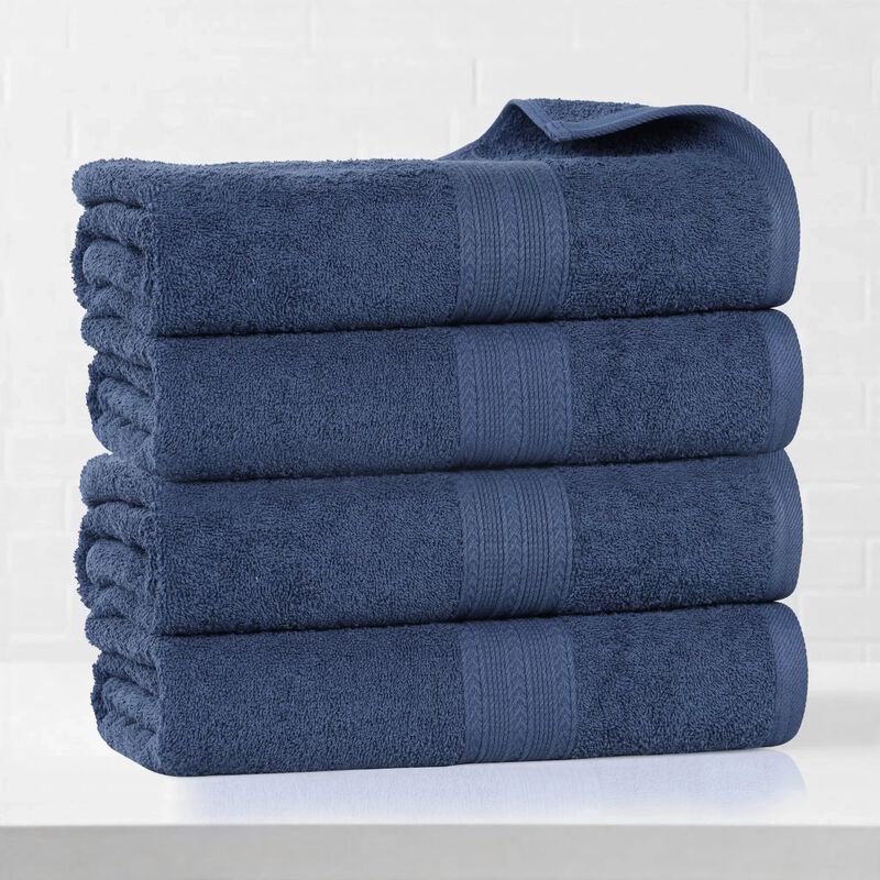 Ring-Spun Cotton 4-Piece Bath Towel Set &ndash; Soft & Absorbent Towels image number 1