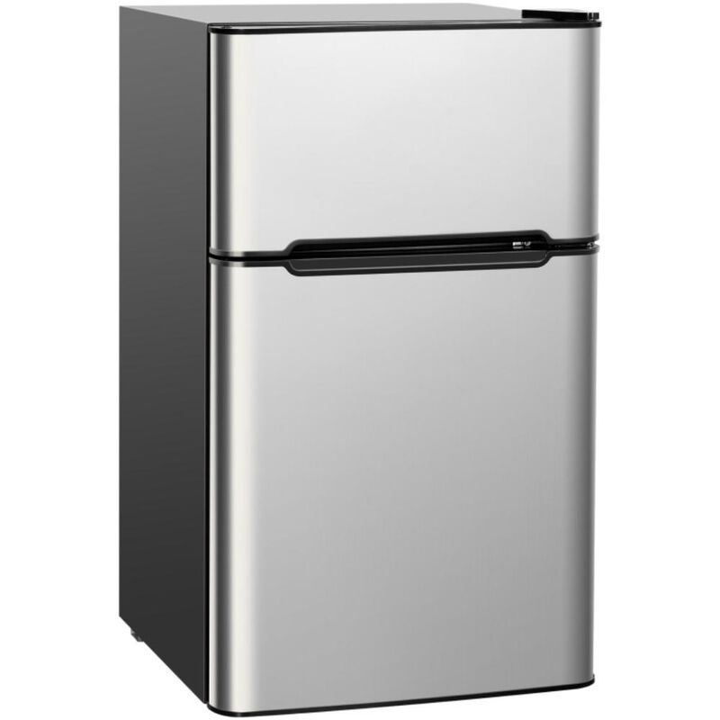 3.2 cu. ft. Retro Mini Fridges in Black with Freezer and Reversible Door