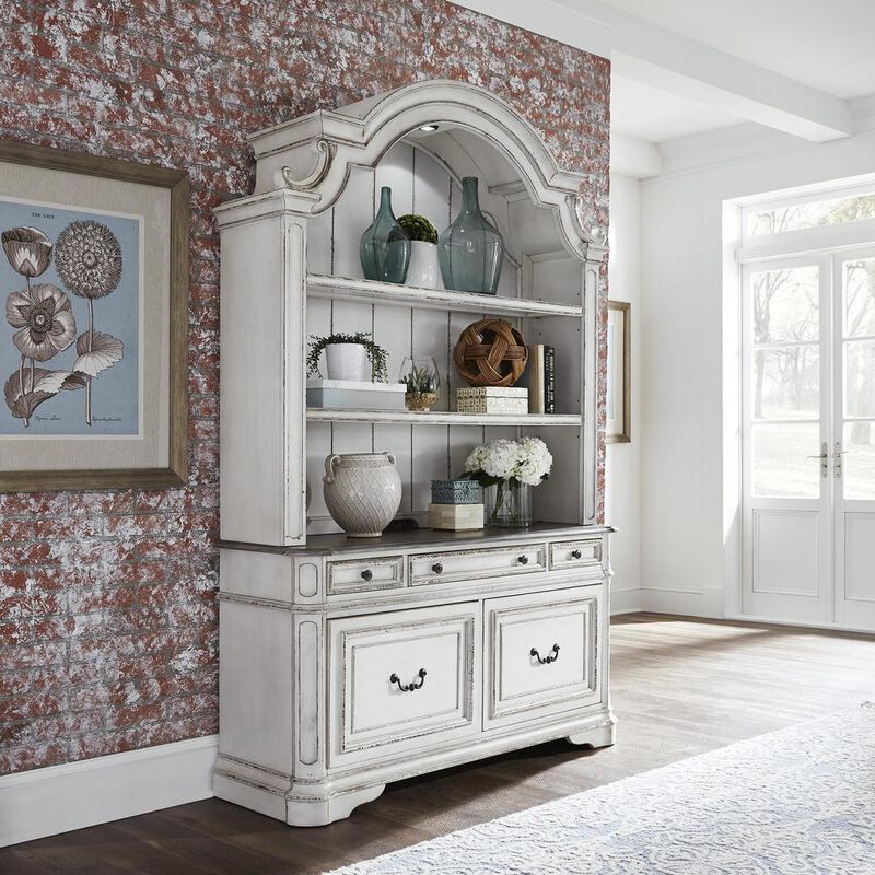 Liberty Furniture Magnolia Manor 3 Piece Desk & Hutch Set in Antique White image number 4