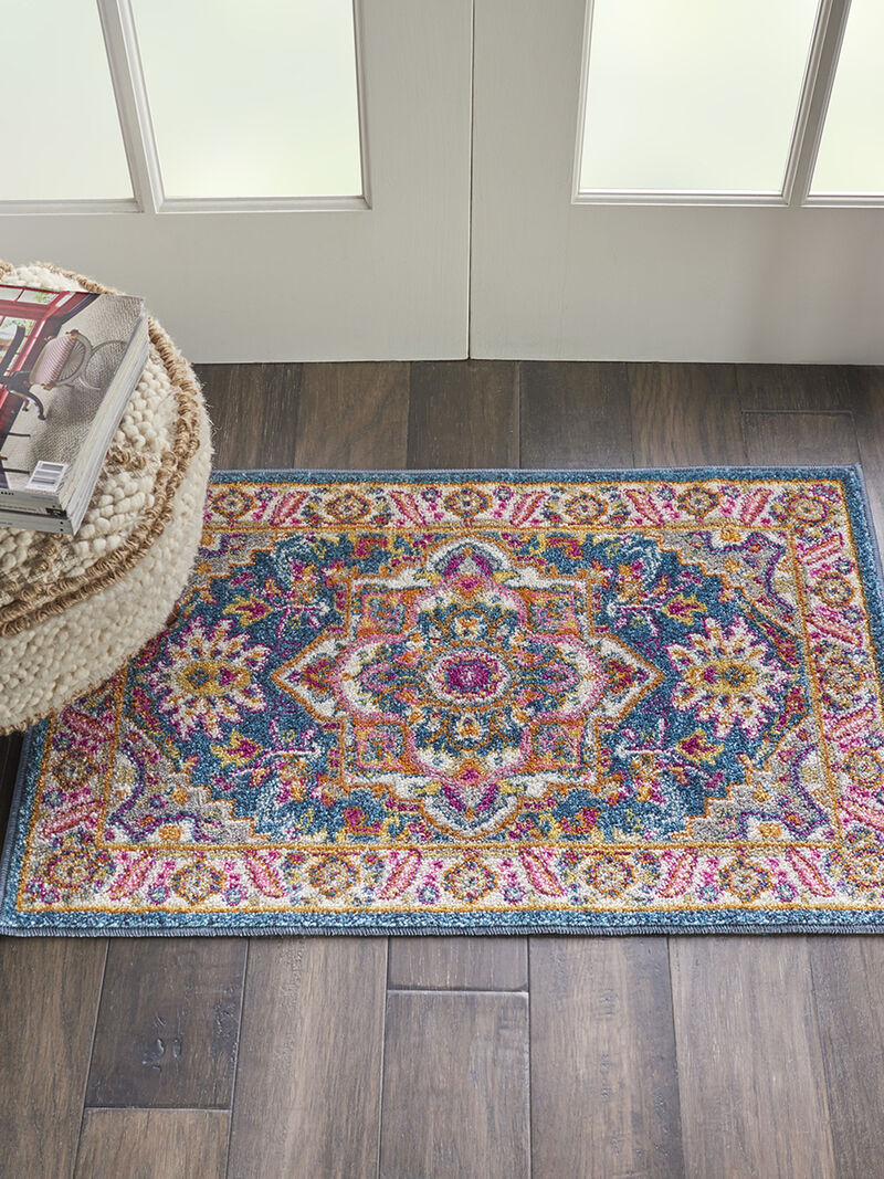 Passion PSN20 Teal/Multicolor 1'10" x 6' Rug