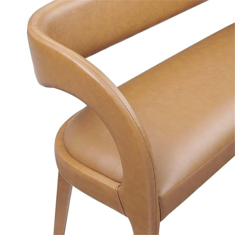 Modway Pinnacle Vegan Leather Accent Bench in Tan image number 6