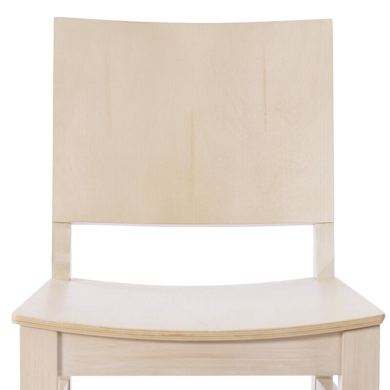 Flash Furniture 2 Pack Naples Solid Wood Dining Chairs, Curved Backrests, Antique White Finish image number 4