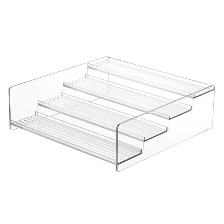 mDesign Plastic Bathroom Medicine Organizer, 4 Level Shelf, Clear