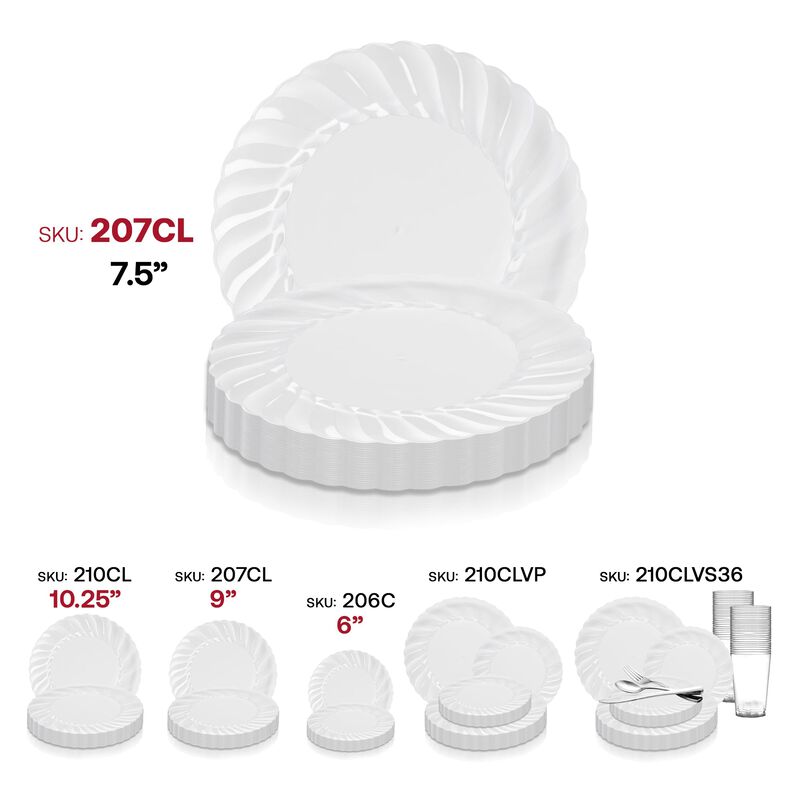 7.5" Clear Flair Plastic Salad Plates (180 Plates) image number 5