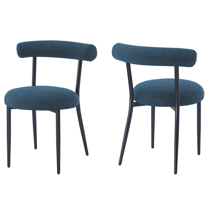 Merax Modern 2 Pieces Dining Chairs with Metal Frame