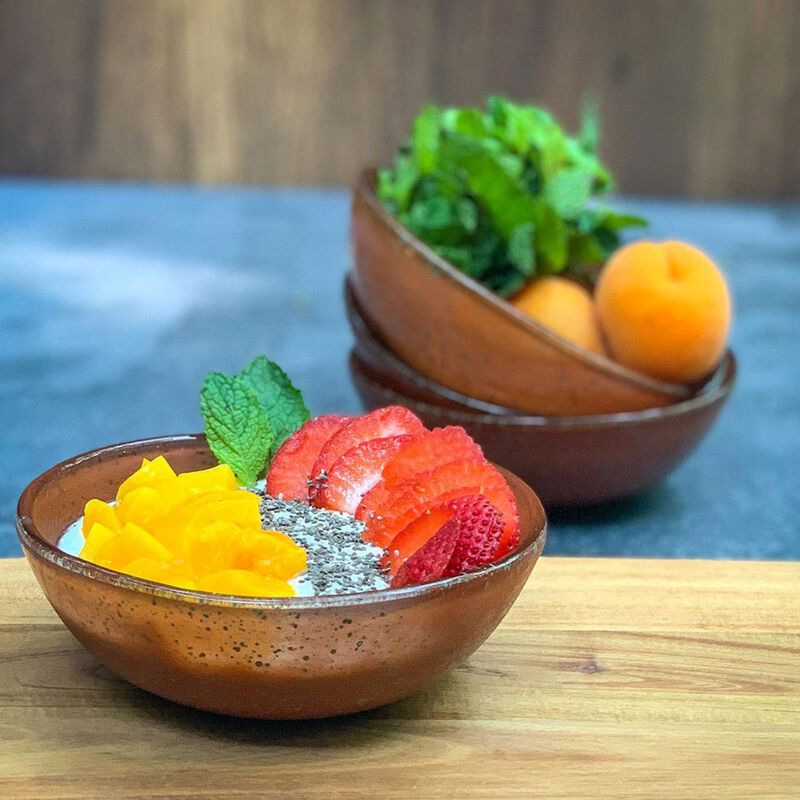 Glass Dinnerware dia.5.5" h:2" 14 oz. Round Paprika Glass Bowl (Set of 2)