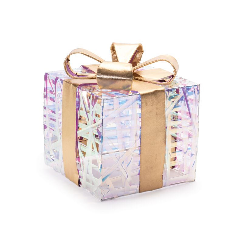 Woven LED Christmas Gift Boxes (Set of 3) – Pre-Lit Holiday Package Decorations with Ribbon Bows