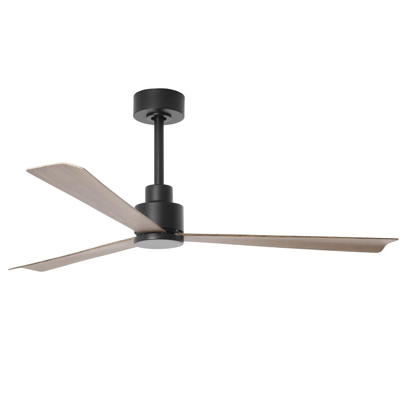 52" Modern 3-Blade Ceiling Fan with Reversible DC Motor, 6-Speed, Remote Control, No Light