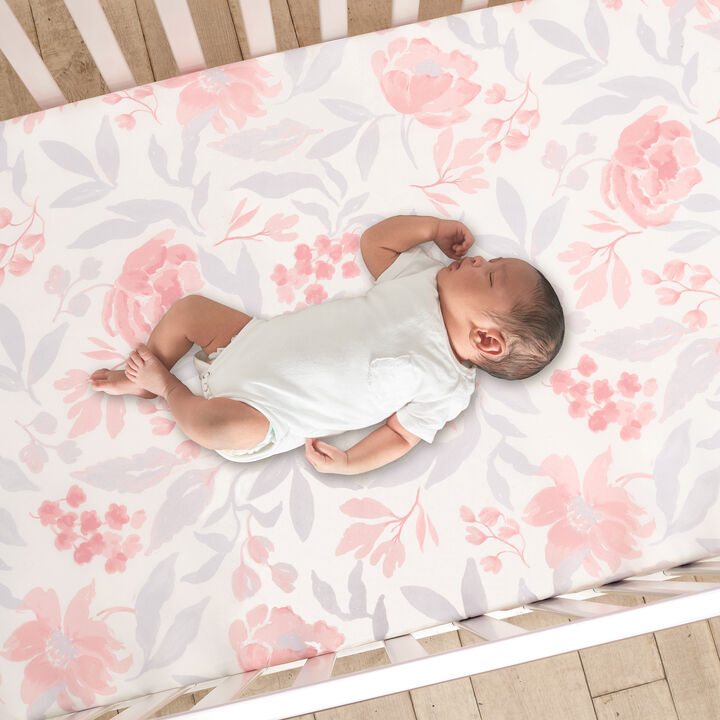 Bedtime Originals Lavender Floral Baby Fitted Crib Sheet - Pink/Purple