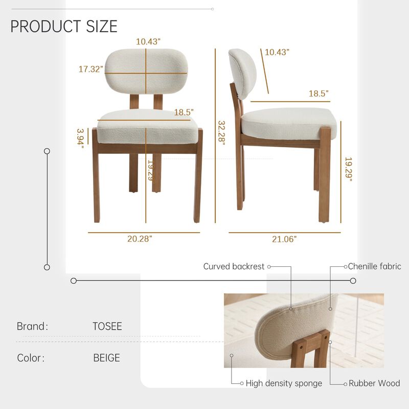 Merax Farmhouse Wooden Dining Chairs Set of 2 image number 6