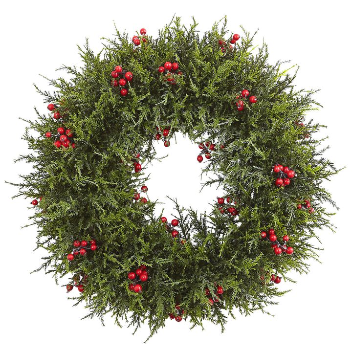 Hivvago 20" Cedar Berry Wreath