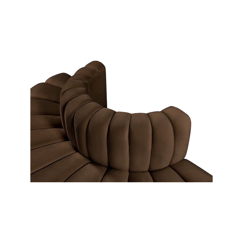 Meridian Furniture Arc Brown Velvet Modular Sofa