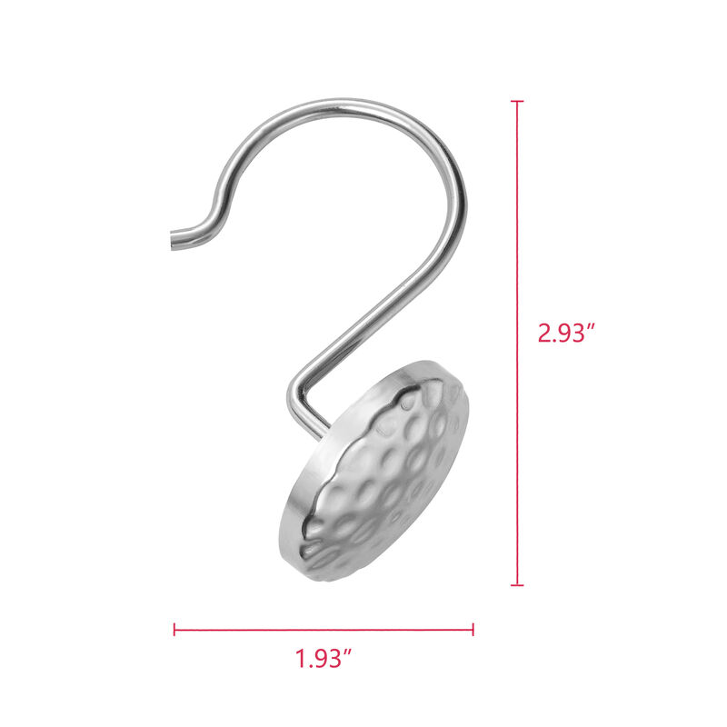 Metal Shower Curtain Hooks, Set of 12 image number 7