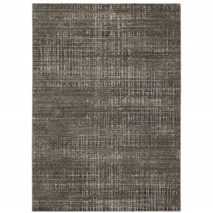 3 X 5 charcoal grey grey Ivory Tan And Brown Abstract Power Loom Stain Resistant Area Rug