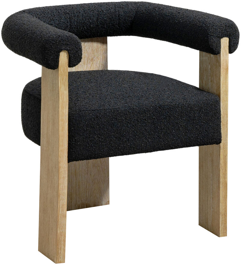 Meridian Furniture Barrel Black Boucle Fabric Dining Chair