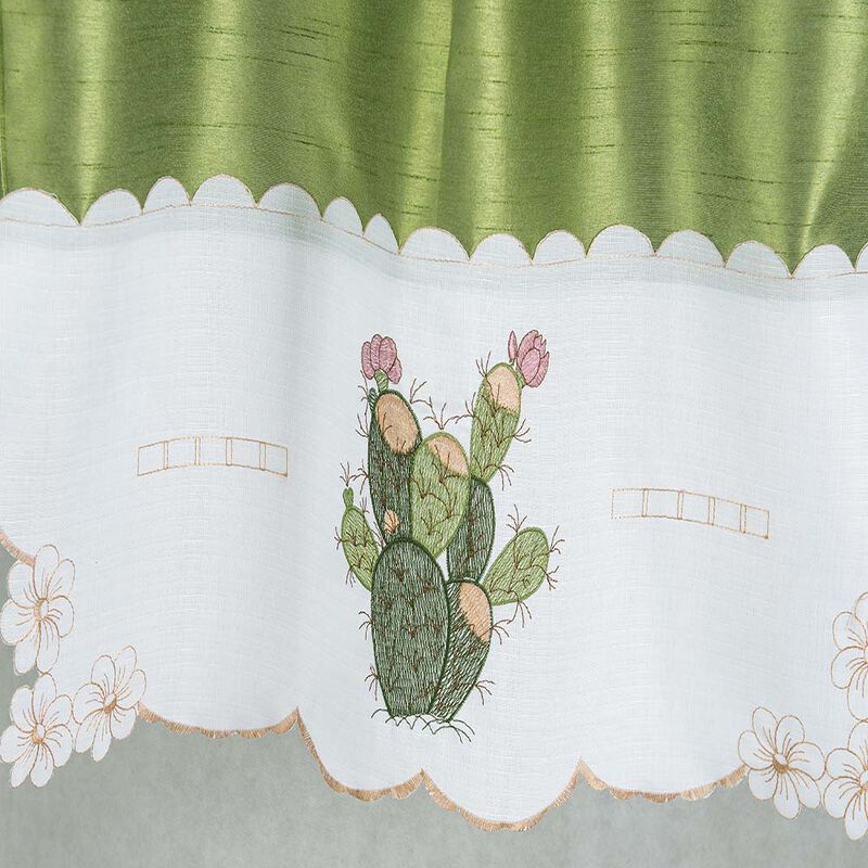 RT Designer's Collection 3 Piece Set Adds Charm Any Kitchen Decor Monarch Cactus Kitchen Curtain 52" x 18" Sage
