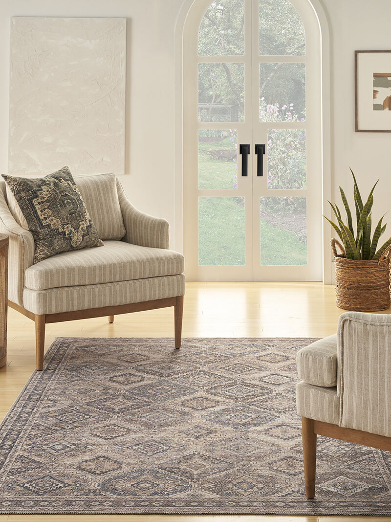 Machine Washable Series 1 SR103 Ivory 5'3" x 7'3" Rug image number 7