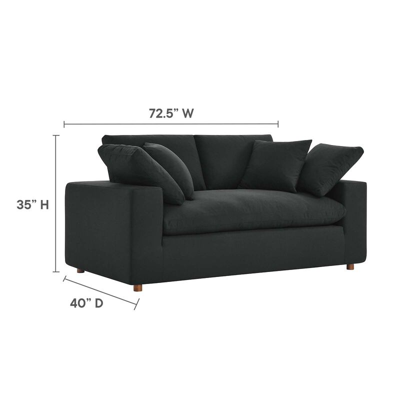 Modway EEI-4859-BLK Commix Down Filled Overstuffed Loveseat, Black image number 2